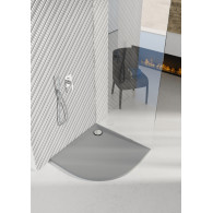 Libra Anthracite Stone brodzik kompozytowy półokrągły 80 cm