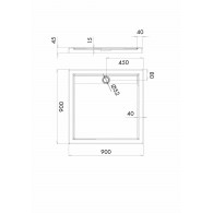 Ajax G&amp;W brodzik kwadratowy 90 cm
