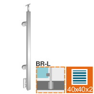 Słupek, Kotwienie boczne - lewy AISI304, 40x40x2/2xm