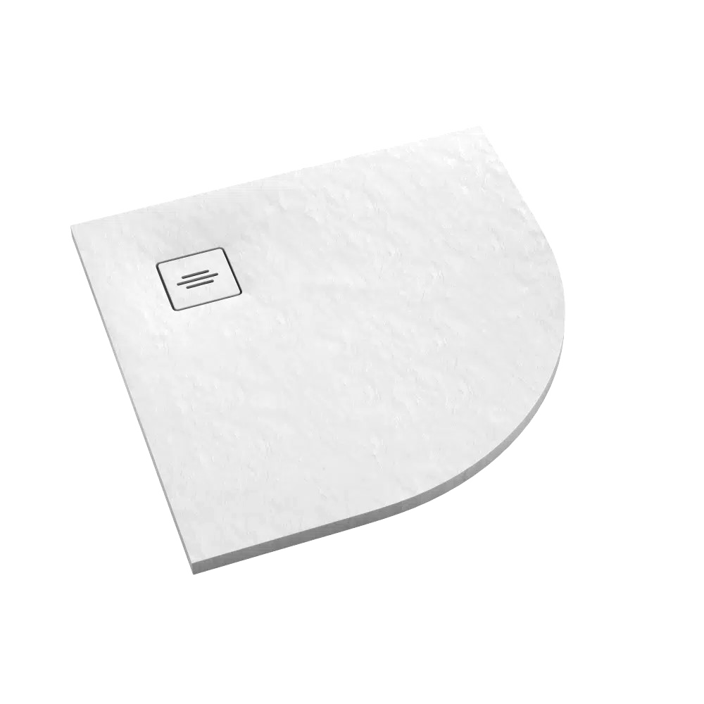 Protos White Stone brodzik półokrągły (biały kamień) 90x90 cm