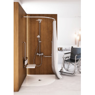 De Luxe brodzik kompozytowy półokrągły 90 cm