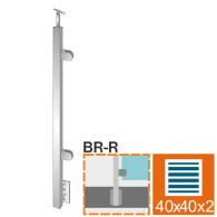 Słupek, Kotwienie boczne - prawy AISI304, 40x40x2/2x