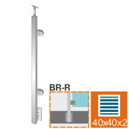 Słupek, Kotwienie boczne - prawy AISI304, 40x40x2/2x