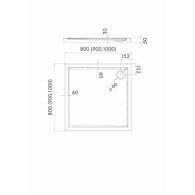 Caspar brodzik kwadratowy 80 cm