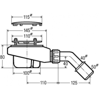 Caspar New brodzik półokrągły 80x80 cm