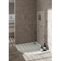 Caspar New Cement Stone brodzik cementowy kamień półokrągły 90x90 cm