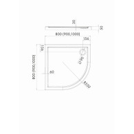 Corrina brodzik kompozytowy półokrągły 100 cm