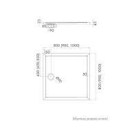 Caspar New brodzik kwadratowy 90 cm