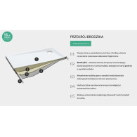 Corrina New brodzik kompozytowy półokrągły 80 cm