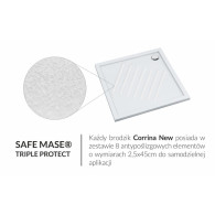 Corrina New brodzik kompozytowy półokrągły 90 cm