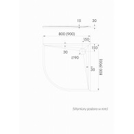 Etrusco White Stone brodzik półokragły 90 cm