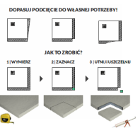 Kalait Black Stone brodzik półokrągły czarny 90x90 cm