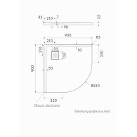 Kalait Cement Stone brodzik półokrągły cementowy 90x90 cm
