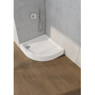 Medium White Stone brodzik półokrągły biały kamień 80x80 cm