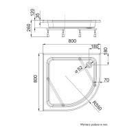 Zefir brodzik półokrągły 80 cm
