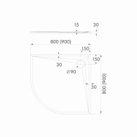 Wyprzedaż Schedpol Brodzik Stabilsound Plus® White Stone 80x80x3 cm R55