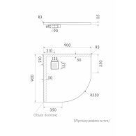 Kalait Cashmere Stone brodzik półokrągły 90x90 cm