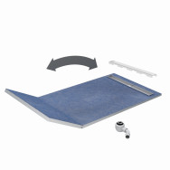 Slight Line brodzik podpłytkowy z maskownicą SLIGHT-STEEL 130+50X90X5/12,5 cm