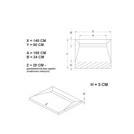 Esco-Line Brodzik podpłytkowy 70x140 cm