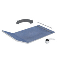 • Brodzik podpłytkowy Slim Lux 130+50x80x3.5x5 cm z maskownicą Plate