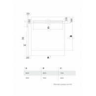 • Brodzik podpłytkowy Slim Lux 90x90x3.5x5 cm z maskownicą Steel