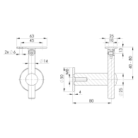 Uchwyt poręczy na ścianę mimoosiowy