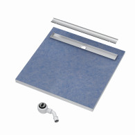 • Odpływ liniowy jednospadowy Stabilsound ® 80x80x3,5/5 cm z rusztem i maskownicą PLATE dł. 70 cm + syfon.
