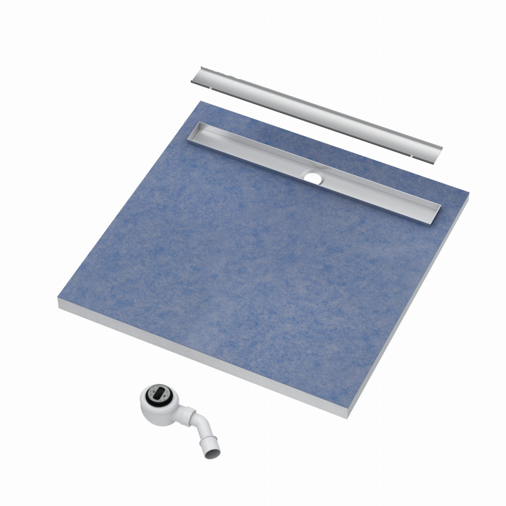 • Odpływ liniowy jednospadowy Stabilsound ® 80x80x3,5/5 cm z rusztem i maskownicą PLATE dł. 70 cm + syfon.