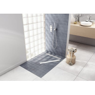 Brodzik podpłytkowy Stabilsound ® 100x100x5/12 cm z odpływem liniowym z maskownicą pod plytkę dł. 80 cm + syfon .