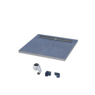 Brodzik podpłytkowy Stabilsound ® 120x120x5/12 cm z odpływem liniowym z maskownicą pod plytkę dł. 90 cm + syfon .