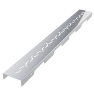 Brodzik podpłytkowy Stabilsound ® 120x120x5/12 cm z odpływem liniowym z maskownicą STAMP dł. 90 cm + syfon .