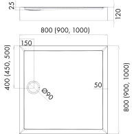 Competia New brodzik kwadratowy 80 cm