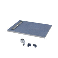 Brodzik podpłytkowy Stabilsound ® 90x100x5/12 cm z odpływem liniowym na krótszym boku z maskownicą pod płytkę dł. 70 cm + syfon