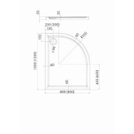 Corrina brodzik kompozytowy asymetryczny 100x80 cm - Domabau.pl