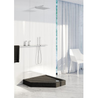 Cameron Black Stone brodzik pięciokątny 80 cm - Domabau.pl