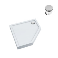 Mestrii Brodzik pięciokątny 90x90x12 cm w Technologii Stabilsoud IBSD-1-9090-5K syfon gratis - Domabau.pl