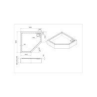 Mestrii Brodzik pięciokątny 90x90x12 cm w Technologii Stabilsoud IBSD-1-9090-5K syfon gratis - Domabau.pl