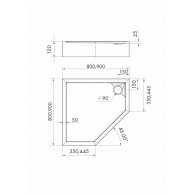 Competia New Black Stone brodzik pięciokątny 80x80 cm - Domabau.pl