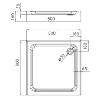 Eko 2.0 brodzik kwadratowy 80 cm
