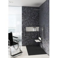 Etrusco Black Stone brodzik kwadratowy 80 cm