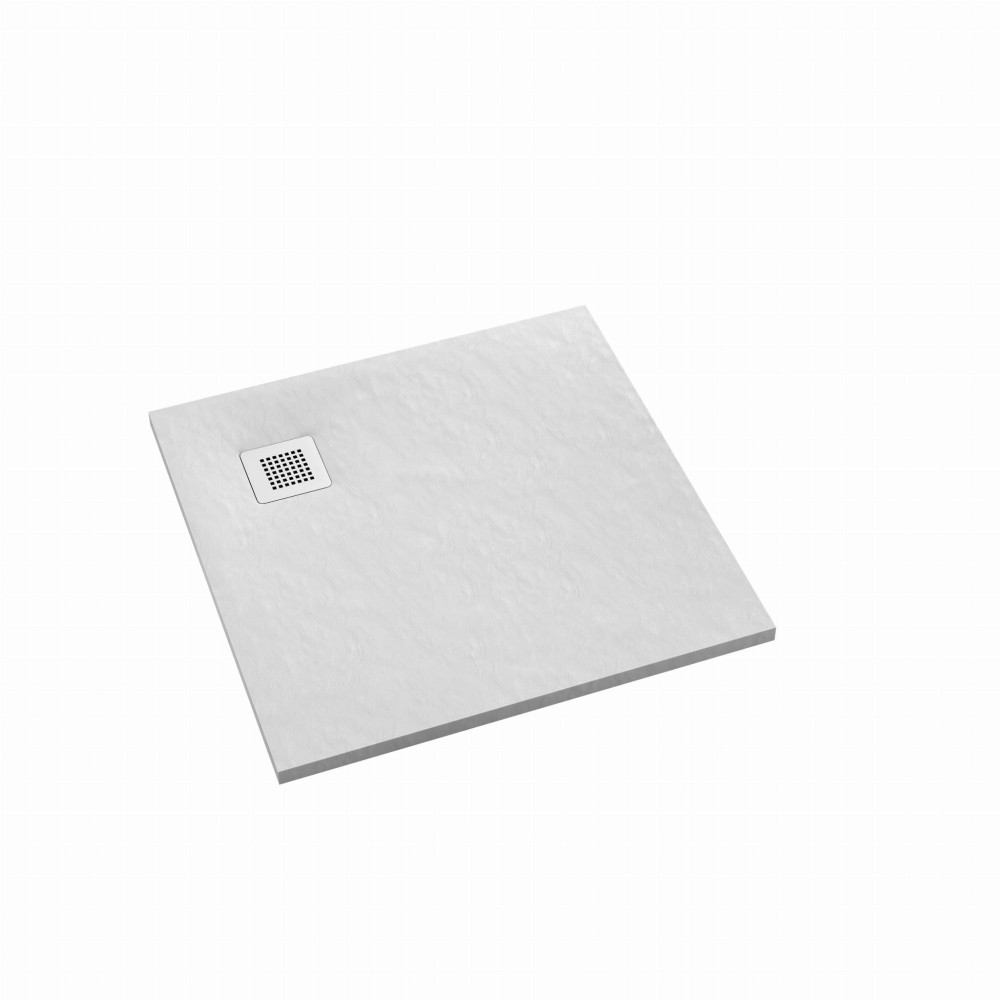 Kalait White Stone brodzik kwadratowy biały kamień 80x80 cm