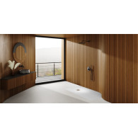 Kalait White Stone brodzik kwadratowy biały kamień 90x90 cm