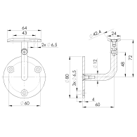 Uchwyt poręczy na ścianę