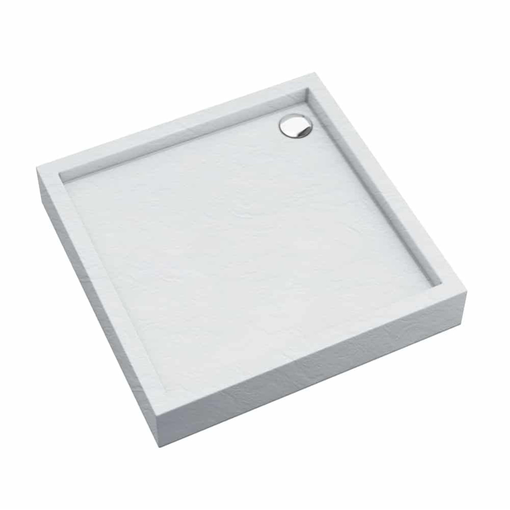 Medium White Stone brodzik kwadratowy biały kamień 90x90 cm