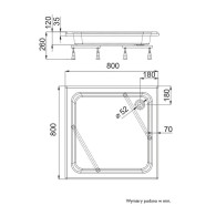 Zefir brodzik kwadratowy 80 cm