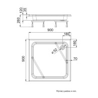 Zefir brodzik kwadratowy 90 cm