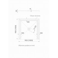 Wyprzedaż SCHEDPOL brodzik kompozytowy kwadratowy czarny kamień 90 cm