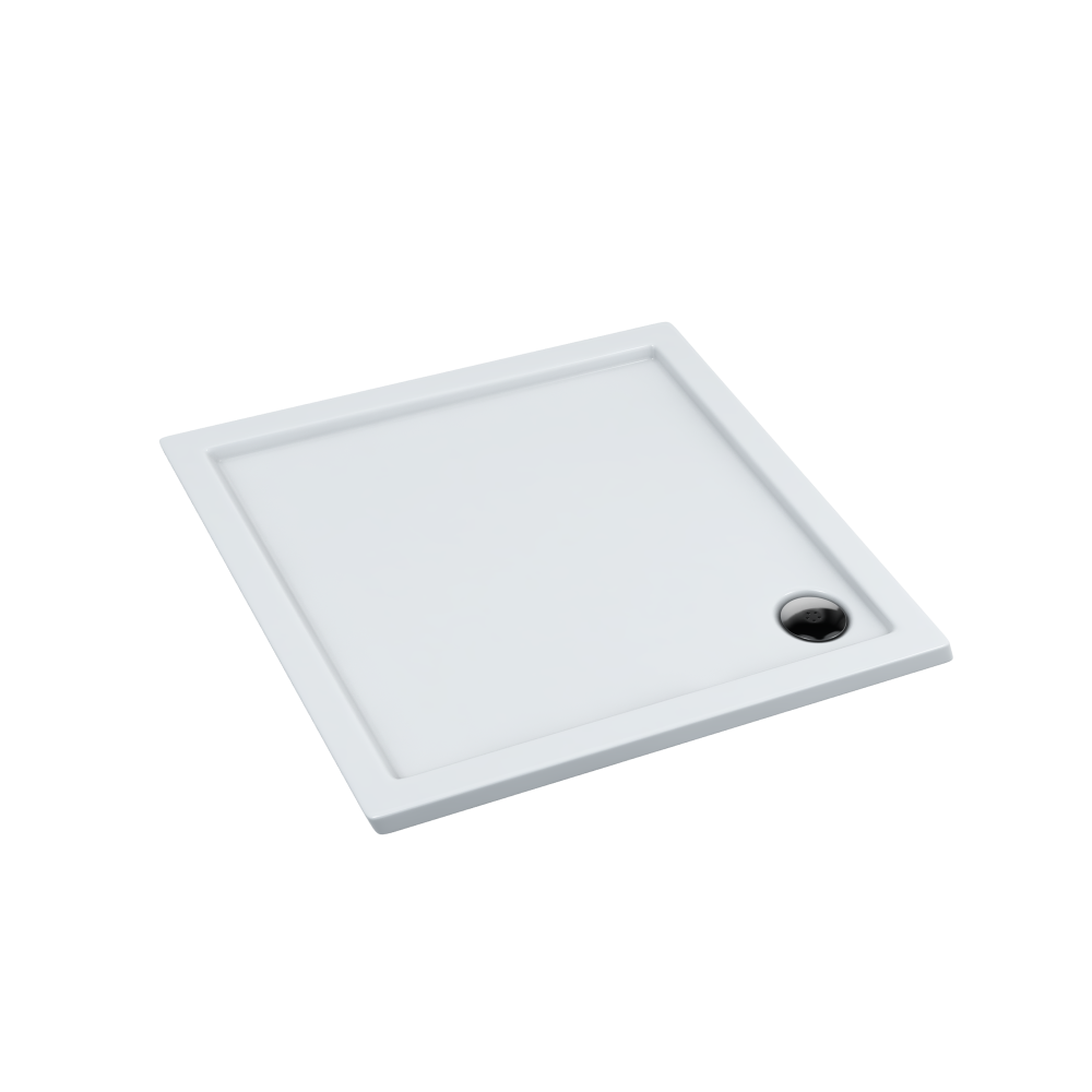 Mestrii Senta Prime brodzik kwadratowy biały, gładki 80x80 cm