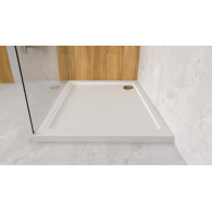 Mestrii Senta Prime brodzik kwadratowy biały, gładki 90x90 cm