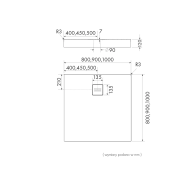 NonLimits White Stone brodzik 100x100 cm
